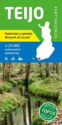 Teijo 1:25 000 vedenk. ulkoilukartta 2016