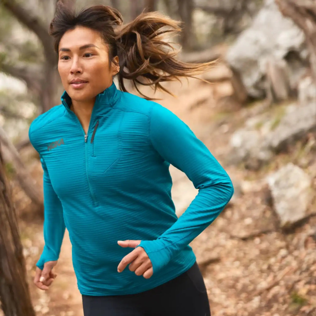 Hoka Pitkähihaiset paidat 1/2 Zip Long Sleeve Shirt Women Treeline Outdoors
