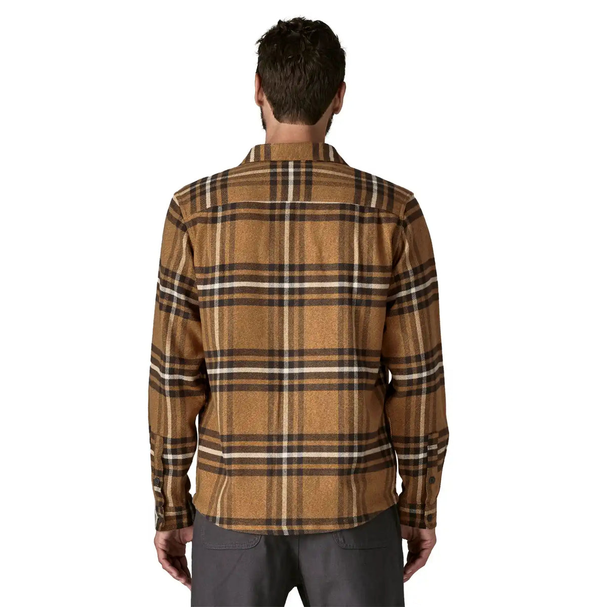 Long-Sleeved Organic Cotton Midweight Fjord Flannel Shirt Men&#39;s