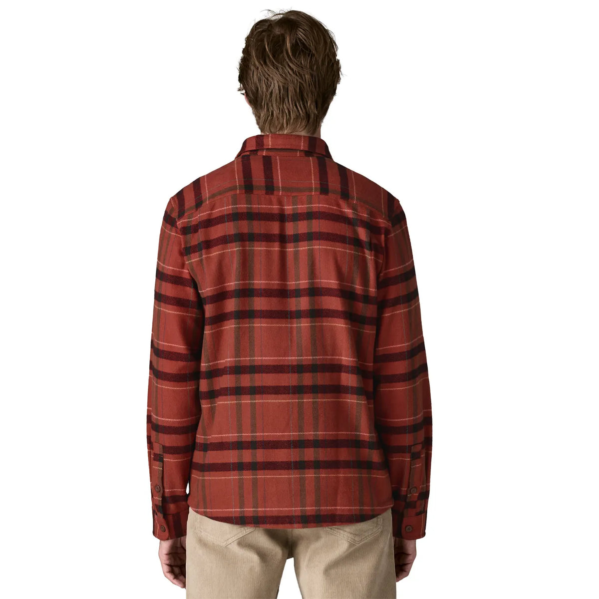 Long-Sleeved Organic Cotton Midweight Fjord Flannel Shirt Men&#39;s