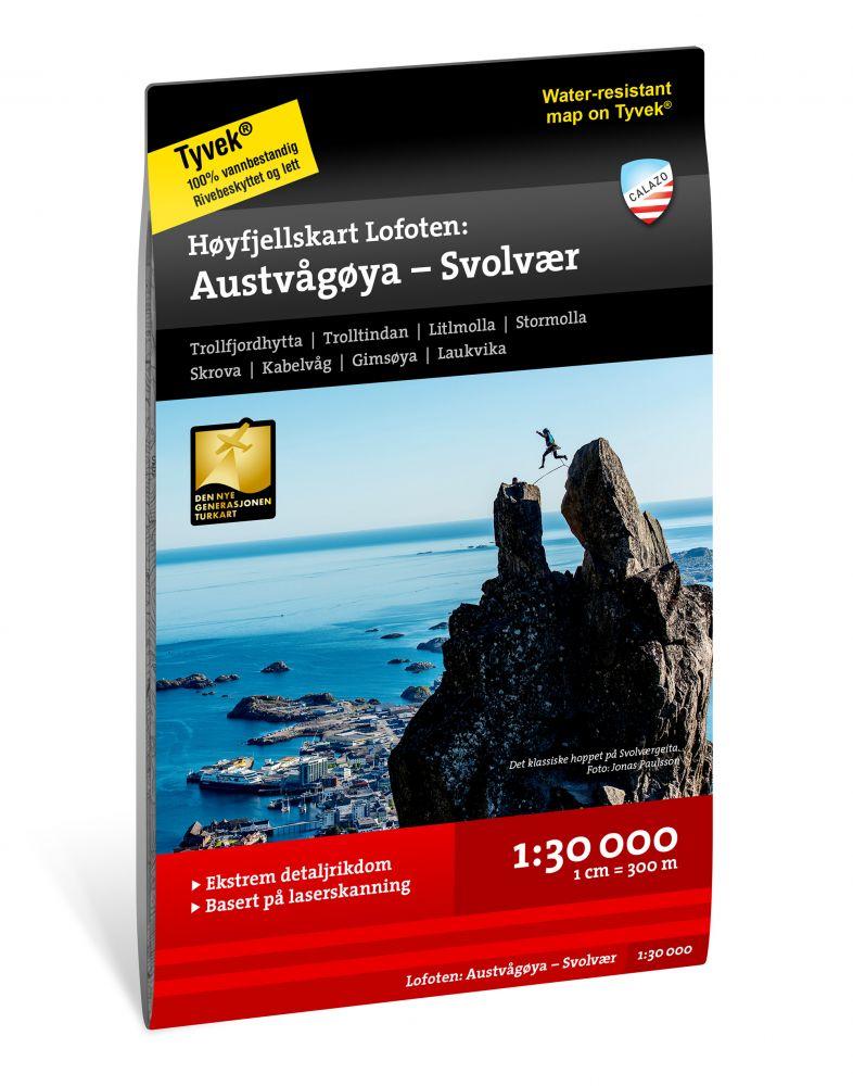 Calazo Kartat Høyfjellskart Lofoten: Austvågøya – Svolvær Treeline Outdoors
