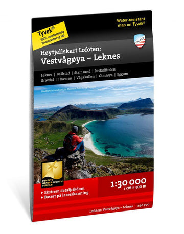 Høyfjellskart Lofoten: Vestvågøya – Leknes