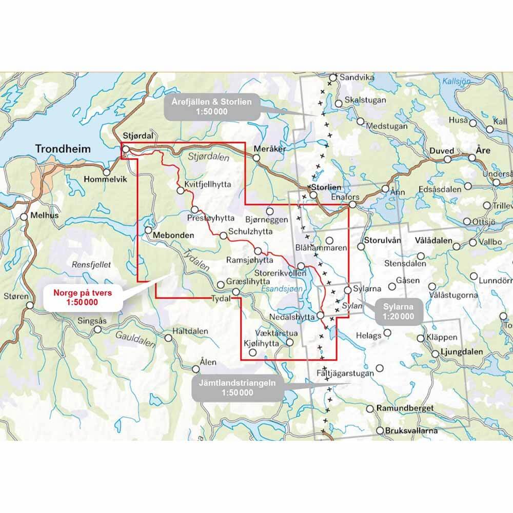Calazo Kartat Turkart Norge pa tversturen (Stjørdal-Sylan) Treeline Outdoors